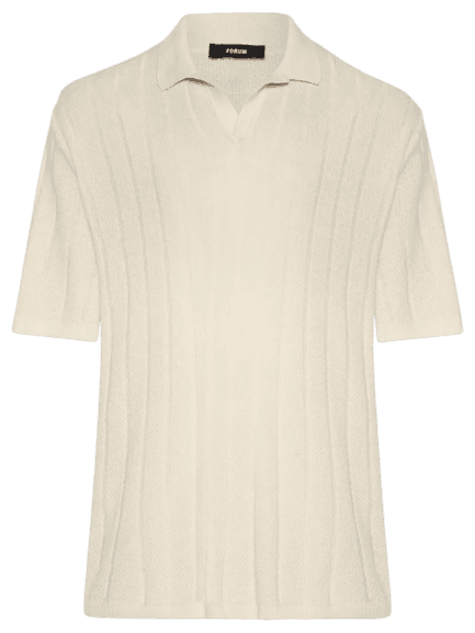 Polo Masculina Tricô Bege Forum