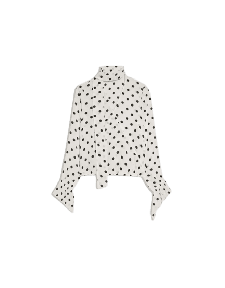 Blusa manga comprida cruzada lenço