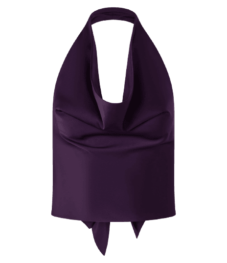 Blusa Frente Única em Cetim com Decote Degagê e Amarração