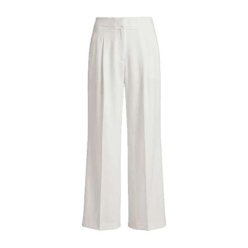 Calça Wide Leg Feminina de Alfaiataria Off White