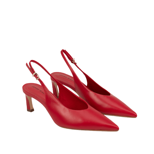 Slingback Vermelho Rubi Couro