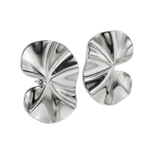 BRINCO MAXI ORGANICO FOLHA VITORIA REGIA - BANHADO EM PRATA 925