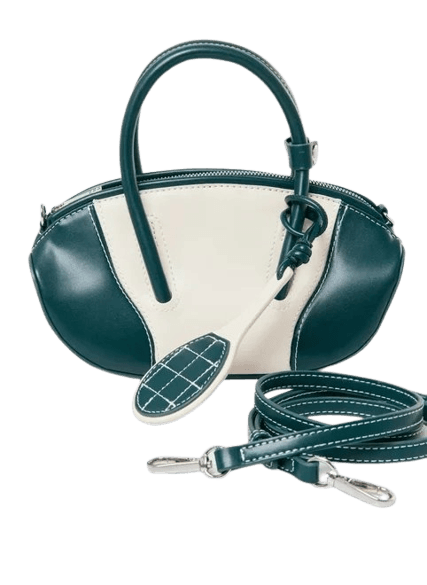 bolsa poliuretano verde chaveiro raquete