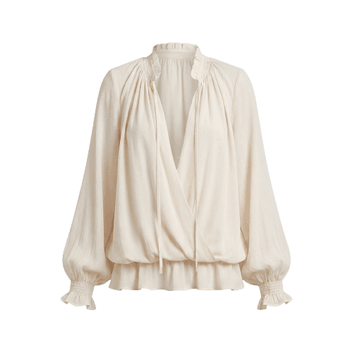 Blusa Transpassada Com Babados Angelita