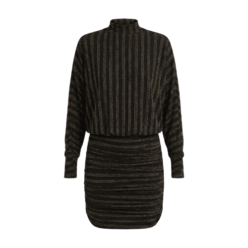 VESTIDO FIOS DOURADOS LUREX - PRETO / DOURADO