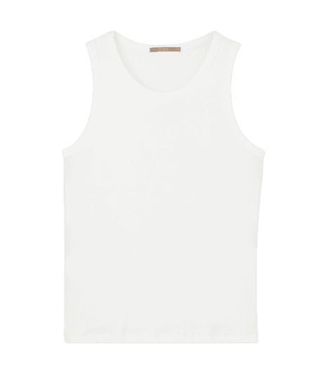 Blusa Regata Canelada em Ribana Curve & Plus Size Off White