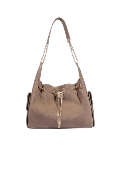 Bolsa Tiracolo Lilibet Média Camurça Marrom
