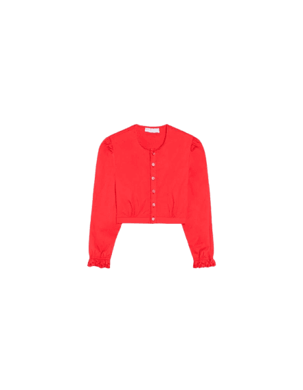 Camisa cropped de manga longa
