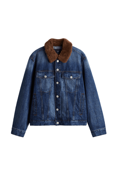 Jaqueta trucker em denim com gola