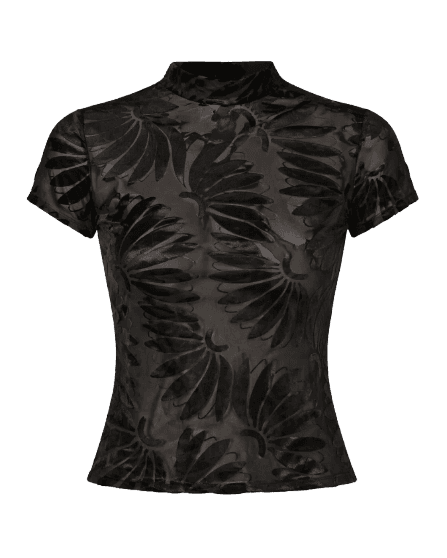 Blusa Tule Estampada Devore Banana