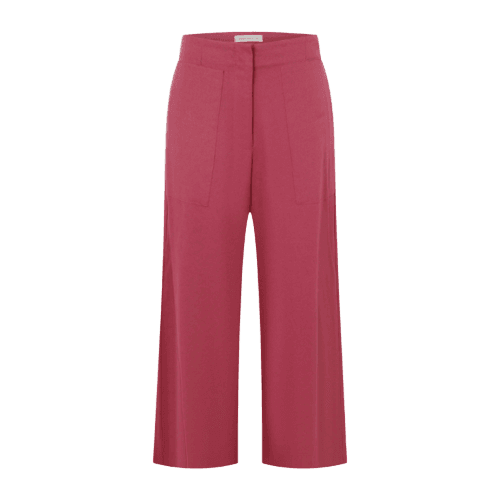 Calça Pantacourt em Viscolinho com Bolsos Rosa