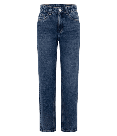 Calça Reta em Jeans com Cintura Média