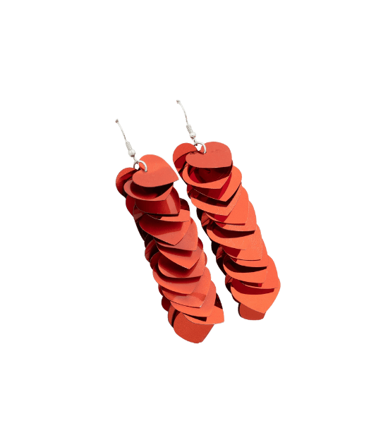 Maxi Brinco em Paetês de Coração Vermelho Vermelho