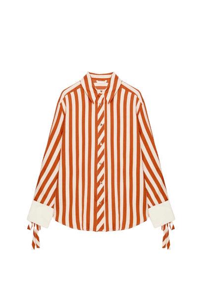 Camisa Listrada com Laços