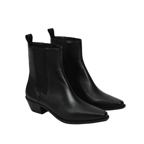 Bota Cano Médio Preto Couro