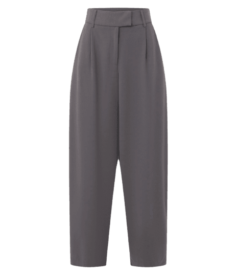 Calça Barrel Alfaiatada com Recortes Frontais