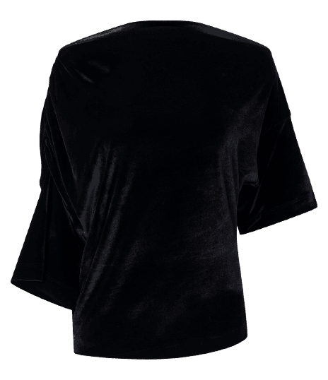 Blusa Assimétrica em Veludo com Franzidos