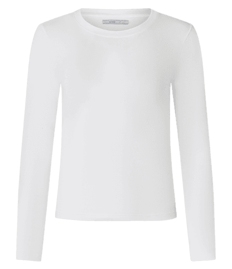 Blusa em Algodão com Gola Redonda