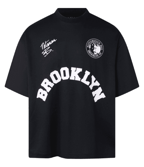 Camiseta Oversized Com Estampa Localizada E Lettering Notorious BIG Preto