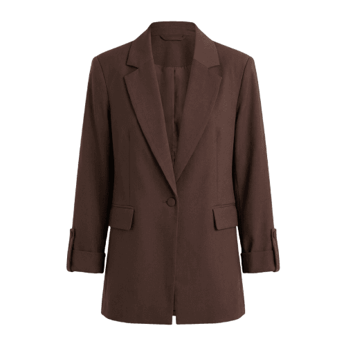 blazer de alfaiataria feminino com martingale marrom