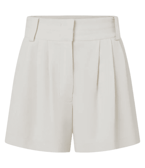 Bermuda em Crepe com Pregas e Cinto Off White