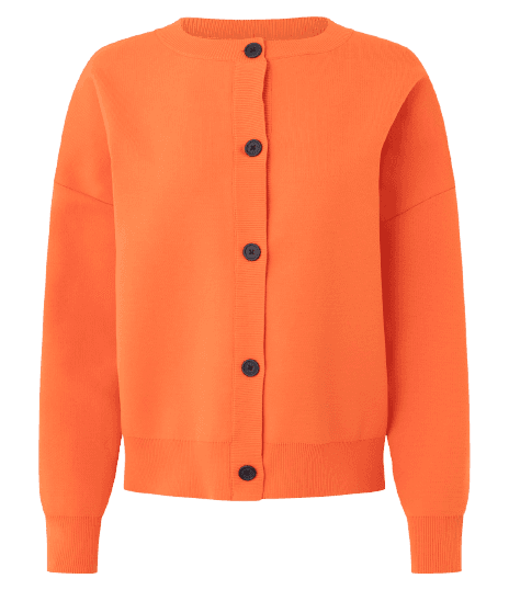 Cardigan Over em Tricô com Botões e Punhos Ajustados