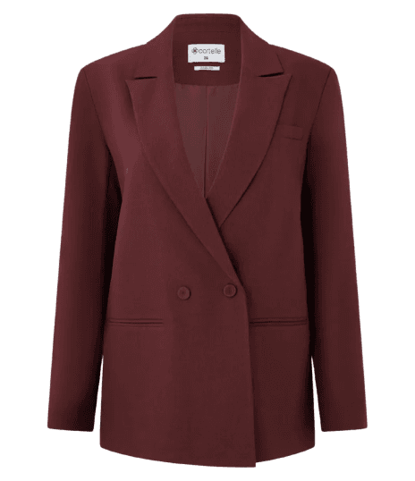 Blazer Oversized em Alfaiataria com Transpassado e Botões Vermelho