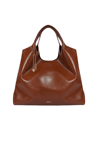 Bolsa Hobo Agnes Couro Marrom