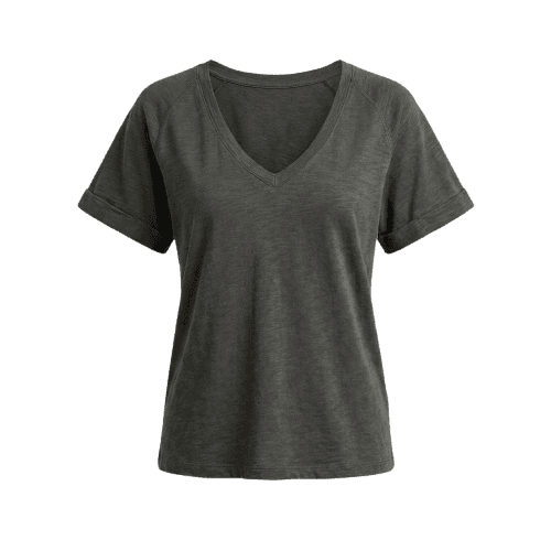 T-Shirt Decote V Algodão Flame