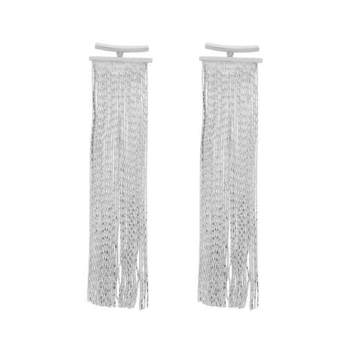 Brinco Prateado de Franja