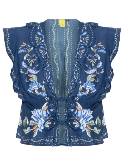 Blusa Feminina Floral Ana Azul Farm