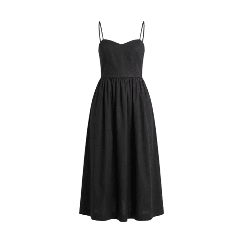 Vestido midi godê Lequinha com bolso - Preto