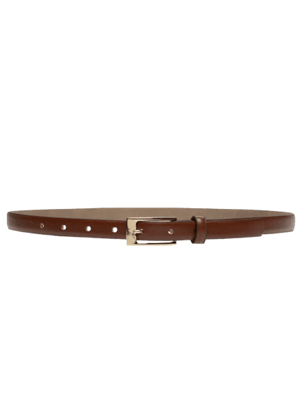 Cinto Feminino Em Couro Com Fivela Quadrada Marrom Basiq