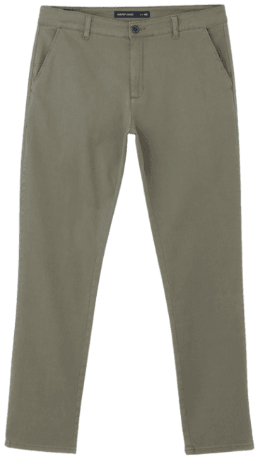 Calça Slim em Sarja com Lavagem Estonada Verde