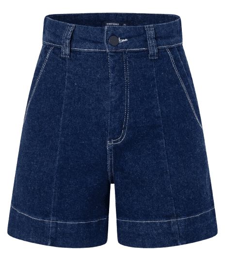 Short Regular em Jeans com Pesponto Contrastante e Bolso Faca