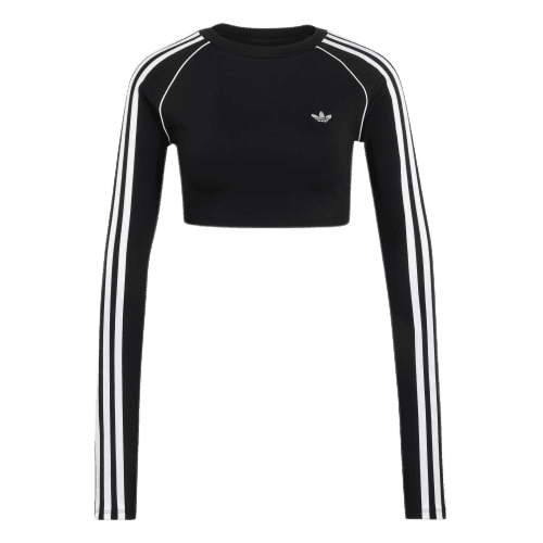 CROPPED ESSENTIALS TRÊS LISTRAS POLYESTER LS