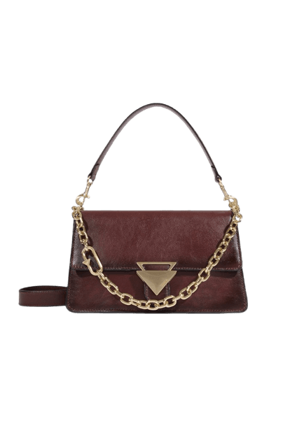Bolsa Abby Shoulder Média Couro Vinho