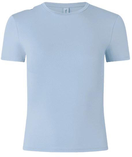 Blusa Alongada em Poliamida Básica Azul