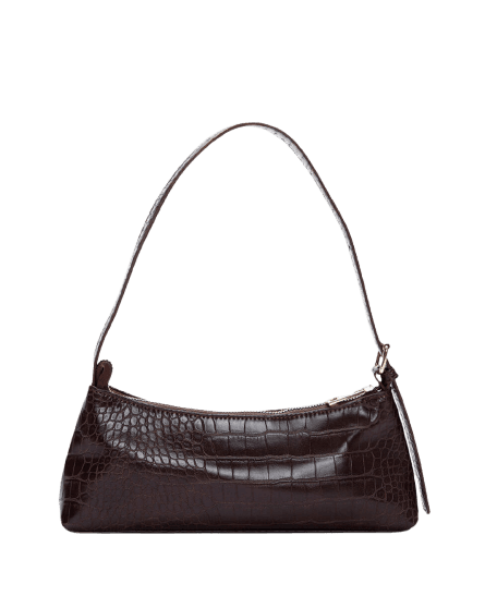 bolsa baguete com fivela marrom