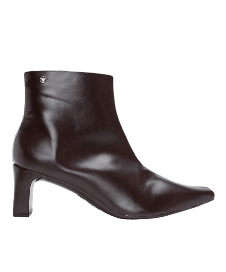 Bota Cano Curto Bico Fino Salto Grosso Via Uno Marrom