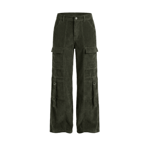 calça cargo wide leg cotelê