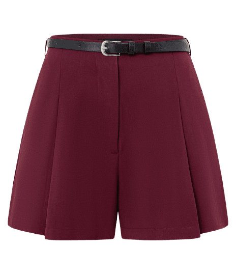 Short em Alfaiataria Lisa com Cinto Fino