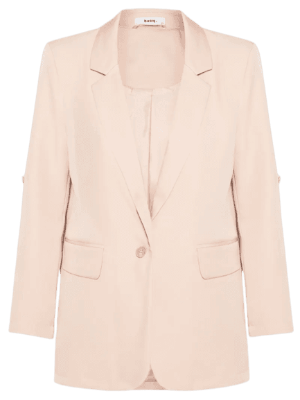 Blazer Feminino Com Martingale Bege Basiq