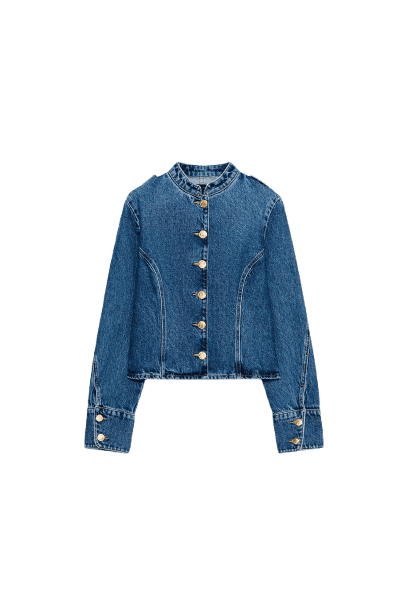 JAQUETA JEANS Z1975 COM BOTÃO DOURADO