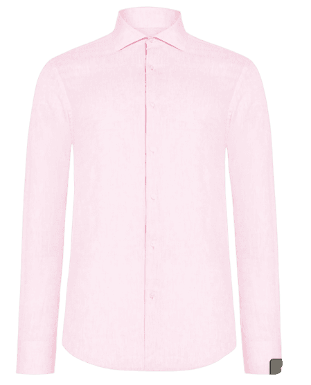 Camisa Masculina Social Blend Linho Rosa '2 Essential