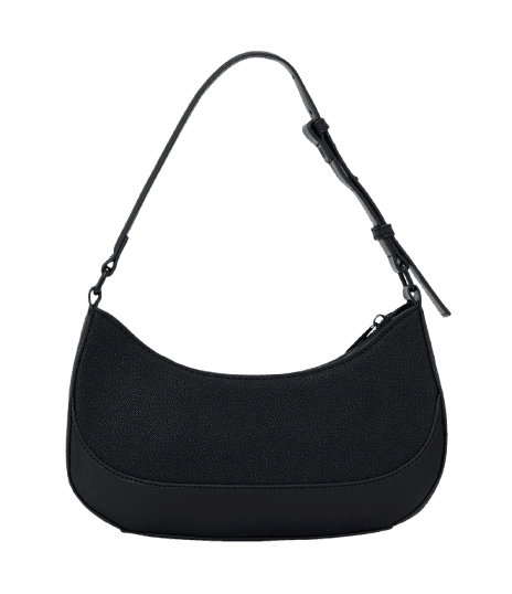 Bolsa Baguete Pequena em PU Texturizado com Alça Ajustável