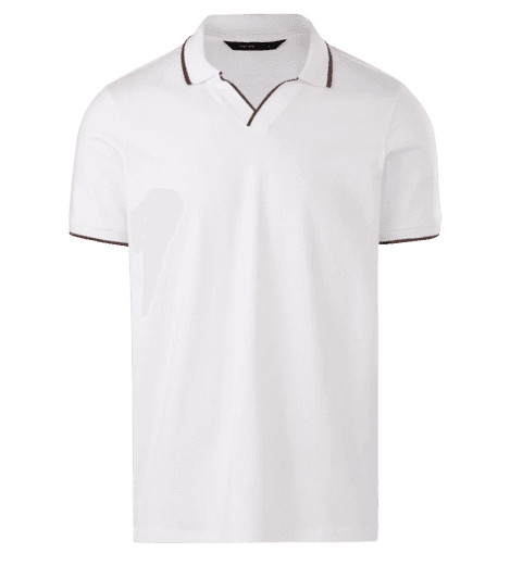 Camisa Polo Manga Curta com Detalhe Contrastante Branco