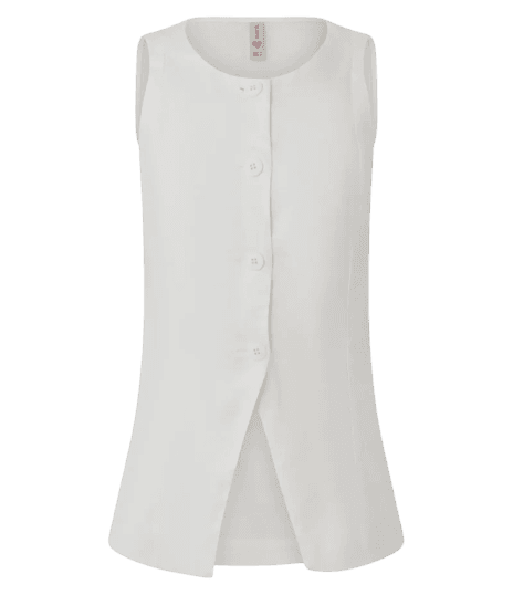 Colete em Viscolinho Acinturado com Faixa Ajustável Branco