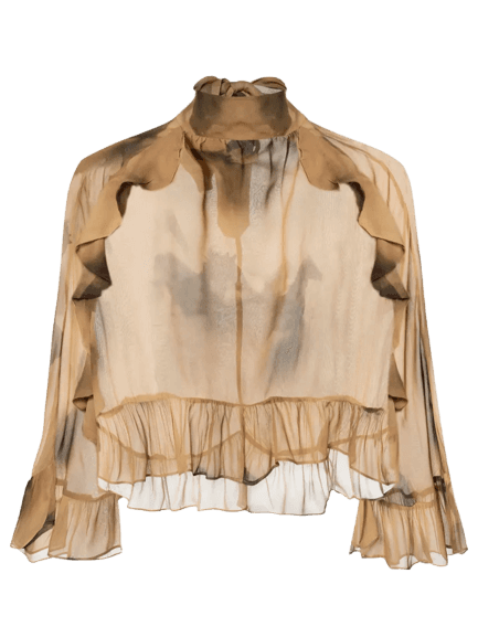 Blusa Feminina Estampada Bege Open