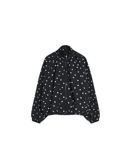 Jaqueta oversize de bolinhas